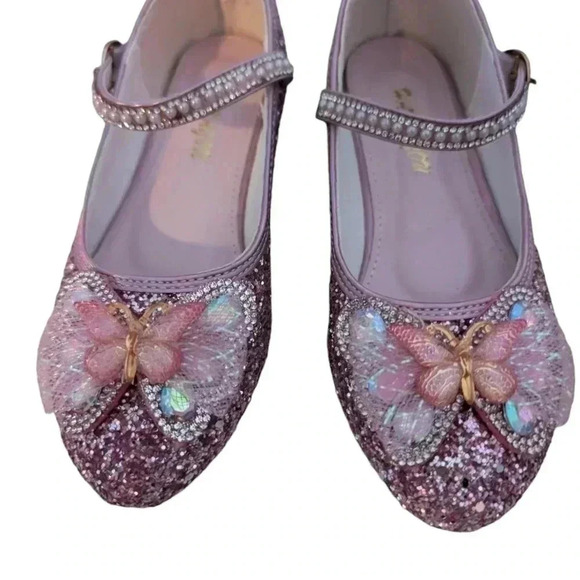 NWOT Toddler Girls Dress Shoes Princess Low Heels Girls Mary Jane SZ 12.5 Pink - Picture 2 of 6